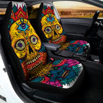 Psychedelic Skull Print Universal Fit Car Seat Covers