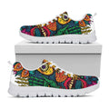 Psychedelic Skull Print White Running Shoes
