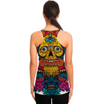 Psychedelic Skull Print Women's Racerback Tank Top