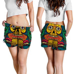 Psychedelic Skull Print Women's Shorts
