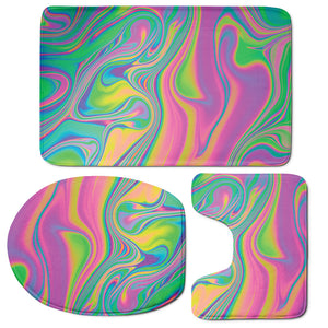 Psychedelic Soap Bubble Print 3 Piece Bath Mat Set