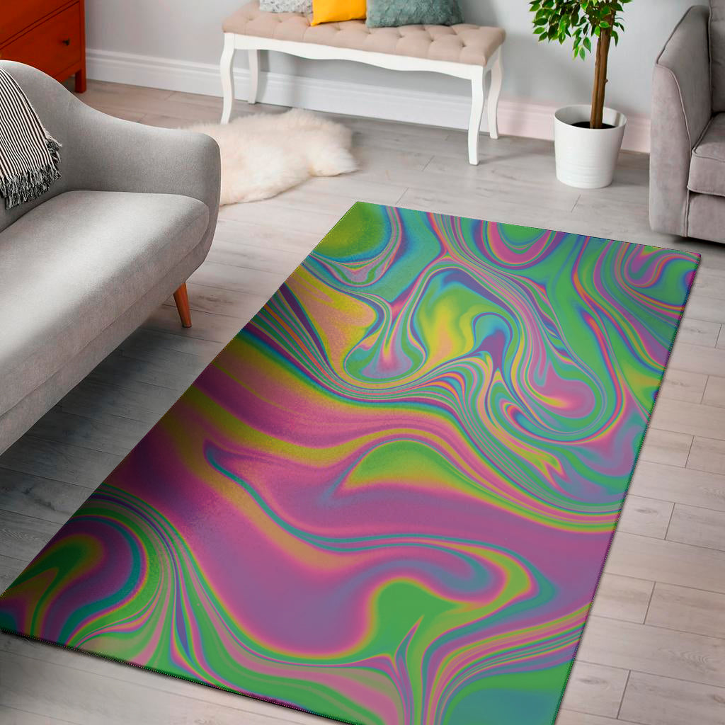 Psychedelic Soap Bubble Print Area Rug