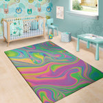 Psychedelic Soap Bubble Print Area Rug