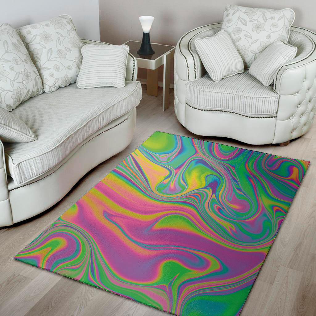 Psychedelic Soap Bubble Print Area Rug