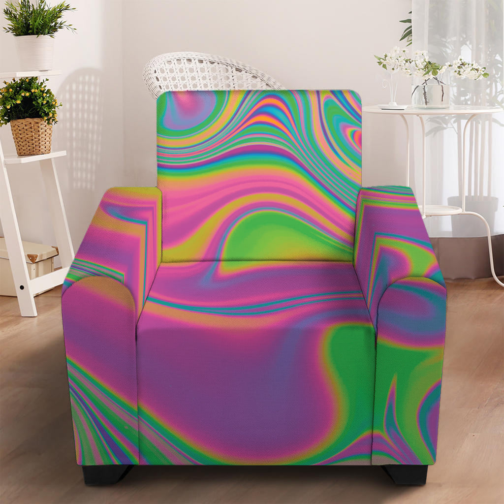 Psychedelic Soap Bubble Print Armchair Slipcover