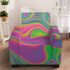 Psychedelic Soap Bubble Print Armchair Slipcover