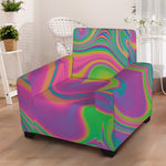 Psychedelic Soap Bubble Print Armchair Slipcover