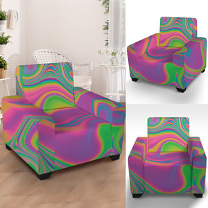 Psychedelic Soap Bubble Print Armchair Slipcover