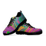 Psychedelic Soap Bubble Print Black Sneakers