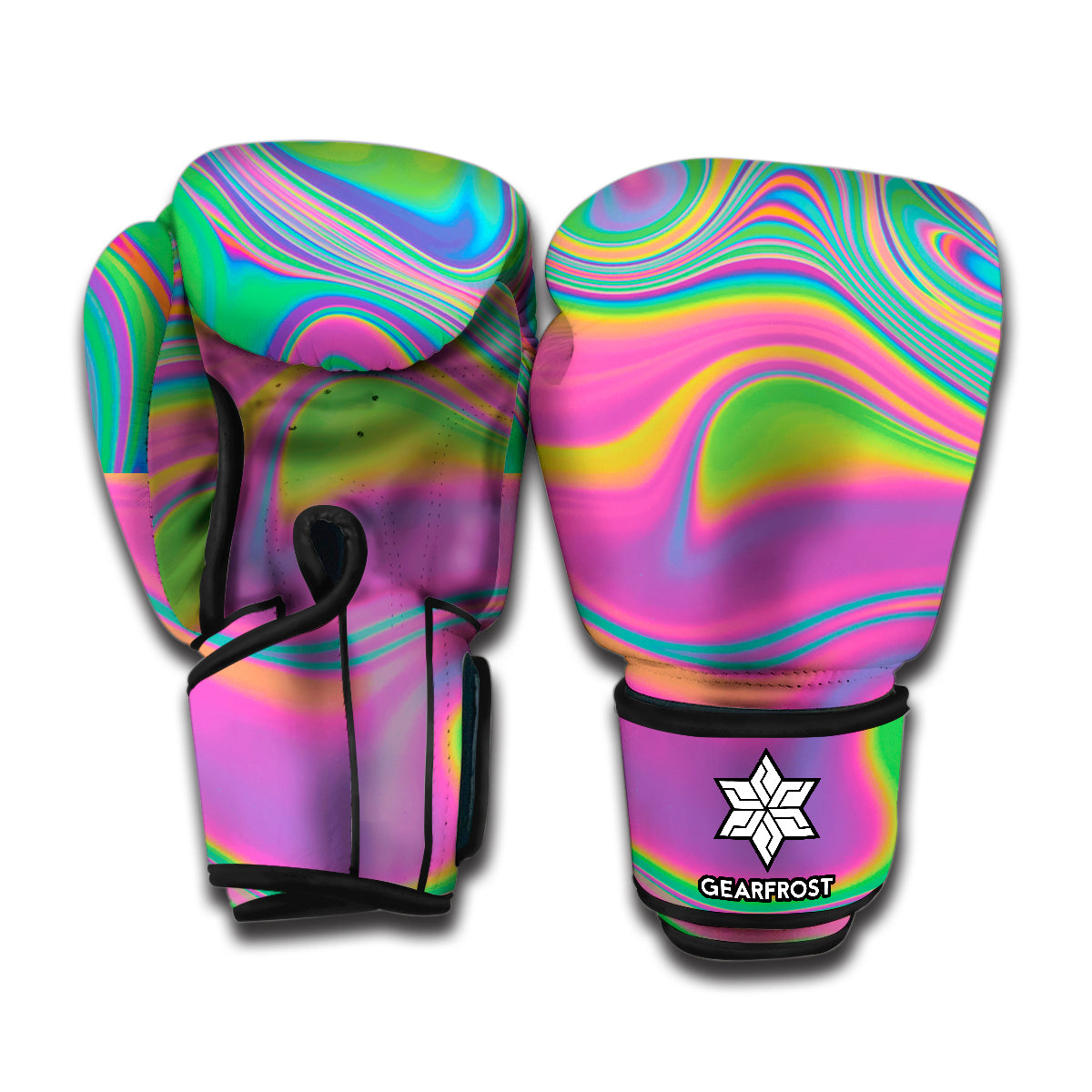 Psychedelic Soap Bubble Print Boxing Gloves