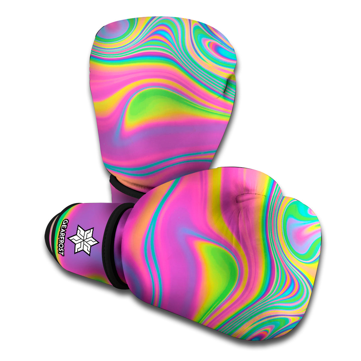 Psychedelic Soap Bubble Print Boxing Gloves