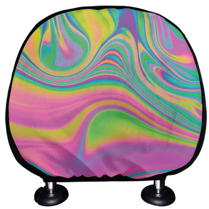 Psychedelic Soap Bubble Print Car Headrest Covers