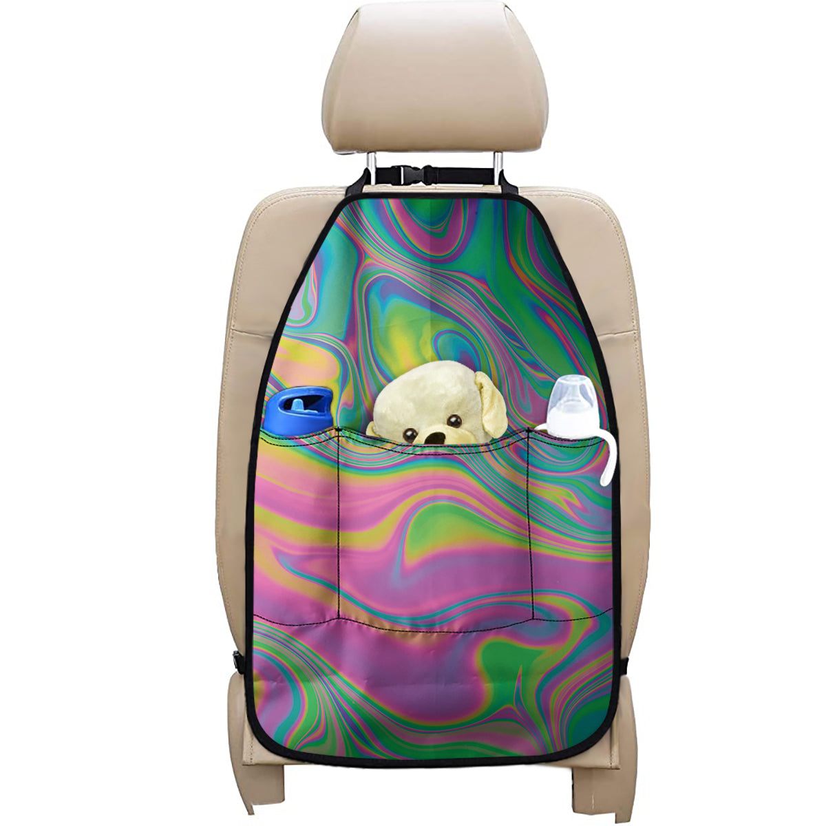 Psychedelic Soap Bubble Print Car Seat Organizers