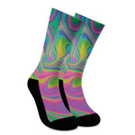 Psychedelic Soap Bubble Print Crew Socks