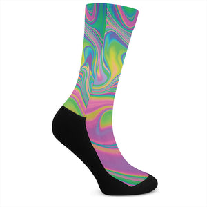 Psychedelic Soap Bubble Print Crew Socks