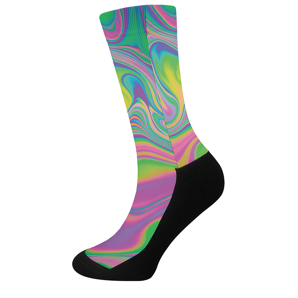 Psychedelic Soap Bubble Print Crew Socks