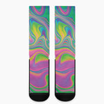 Psychedelic Soap Bubble Print Crew Socks