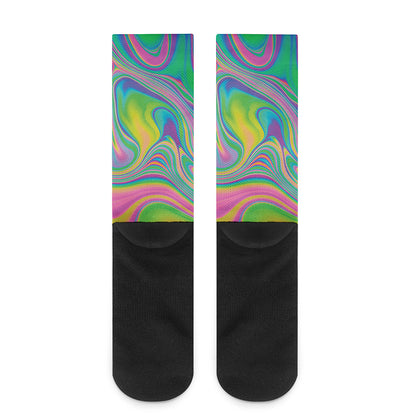 Psychedelic Soap Bubble Print Crew Socks