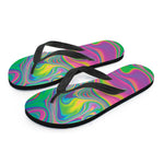 Psychedelic Soap Bubble Print Flip Flops