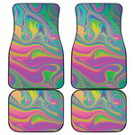 Psychedelic Soap Bubble Print Front and Back Car Floor Mats