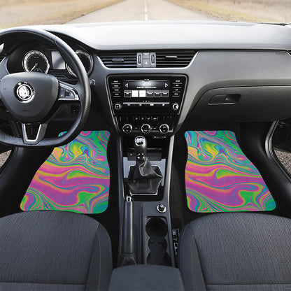Psychedelic Soap Bubble Print Front Car Floor Mats