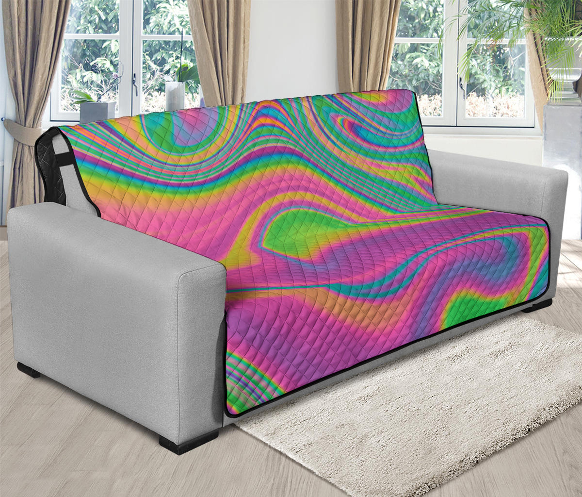 Psychedelic Soap Bubble Print Futon Protector