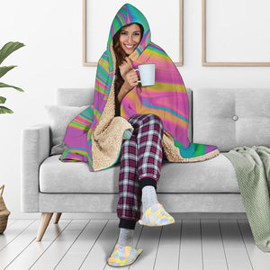 Psychedelic Soap Bubble Print Hooded Blanket