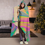 Psychedelic Soap Bubble Print Hooded Blanket