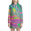 Psychedelic Soap Bubble Print Hoodie Dress