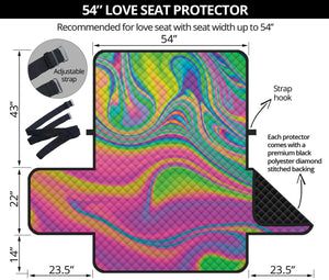 Psychedelic Soap Bubble Print Loveseat Protector