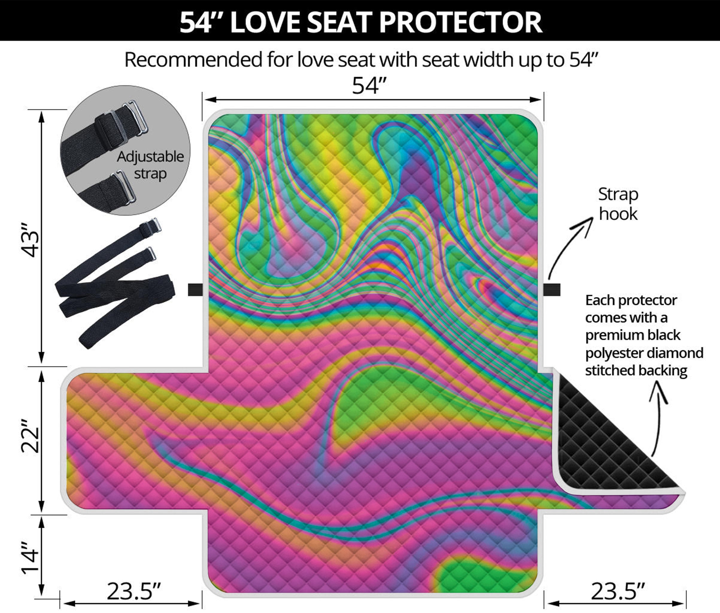 Psychedelic Soap Bubble Print Loveseat Protector