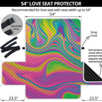 Psychedelic Soap Bubble Print Loveseat Protector