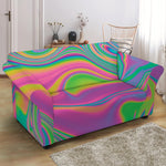 Psychedelic Soap Bubble Print Loveseat Slipcover