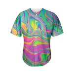 Psychedelic Soap Bubble Print Men's Baseball Jersey