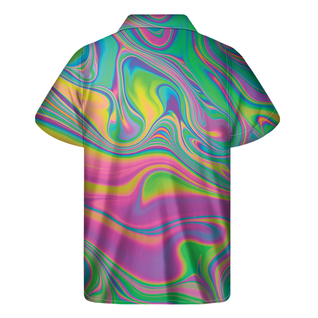 Psychedelic Soap Bubble Print Men's Short Sleeve Shirt