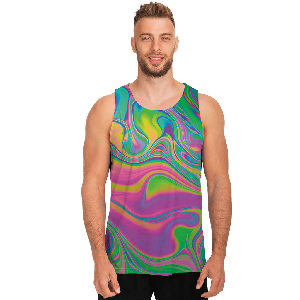 Psychedelic Soap Bubble Print Men's Tank Top