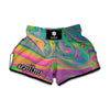 Psychedelic Soap Bubble Print Muay Thai Boxing Shorts