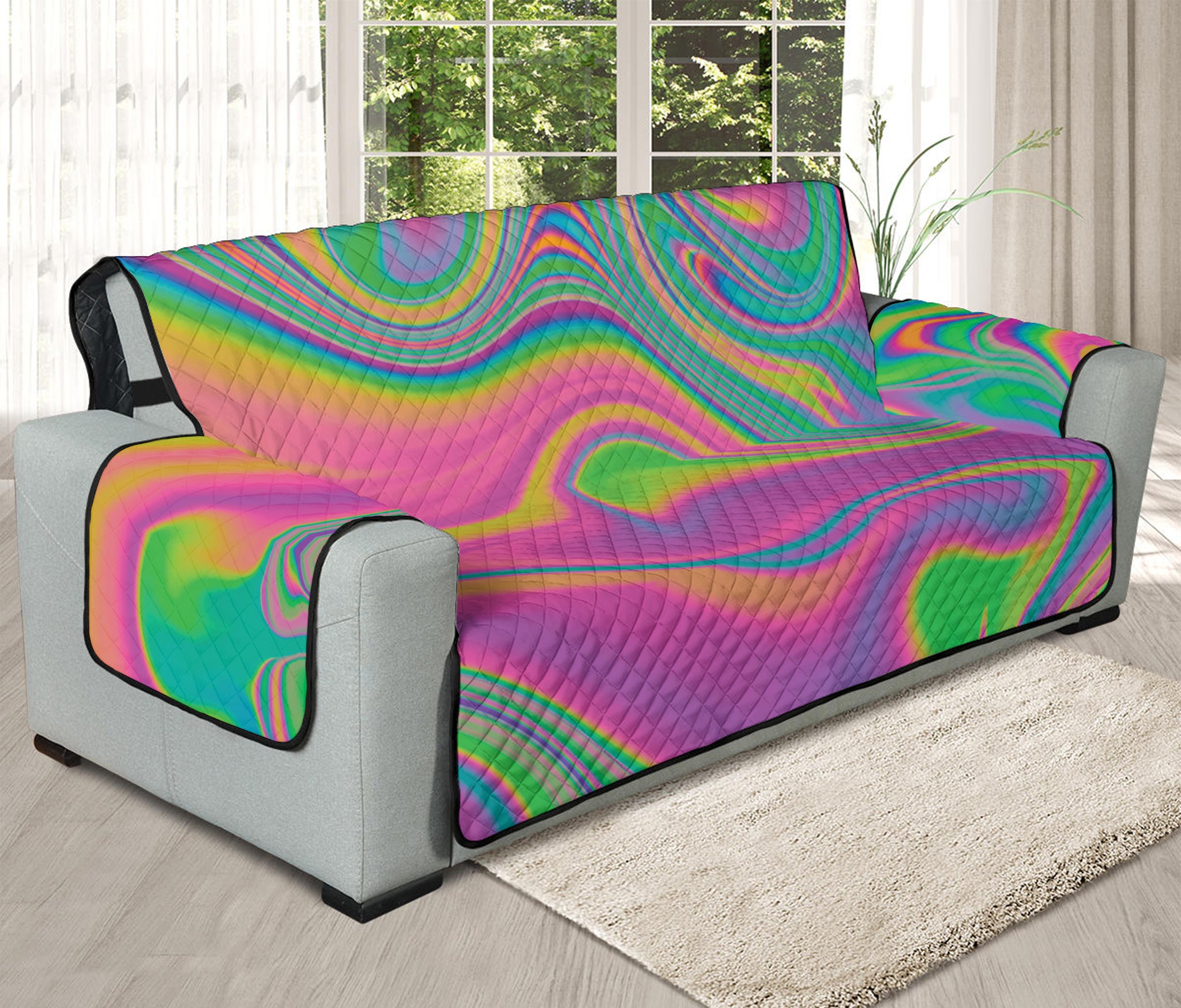 Psychedelic Soap Bubble Print Oversized Sofa Protector