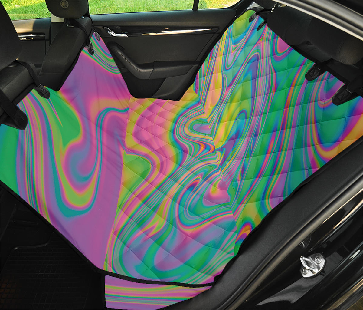 Psychedelic Soap Bubble Print Pet Car Back Seat Cover