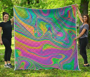 Psychedelic Soap Bubble Print Quilt