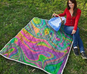 Psychedelic Soap Bubble Print Quilt