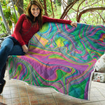 Psychedelic Soap Bubble Print Quilt