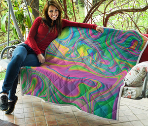 Psychedelic Soap Bubble Print Quilt