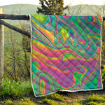 Psychedelic Soap Bubble Print Quilt