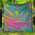 Psychedelic Soap Bubble Print Quilt