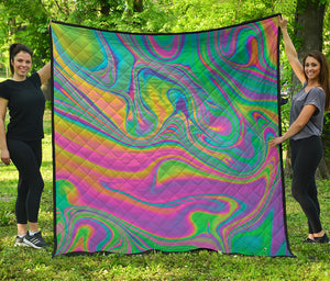 Psychedelic Soap Bubble Print Quilt