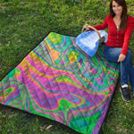 Psychedelic Soap Bubble Print Quilt