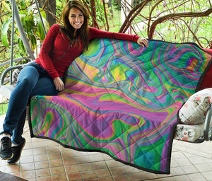 Psychedelic Soap Bubble Print Quilt