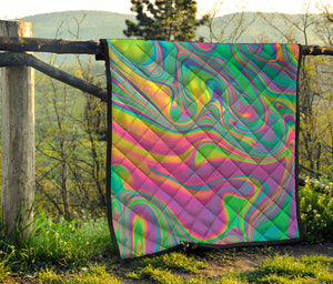 Psychedelic Soap Bubble Print Quilt