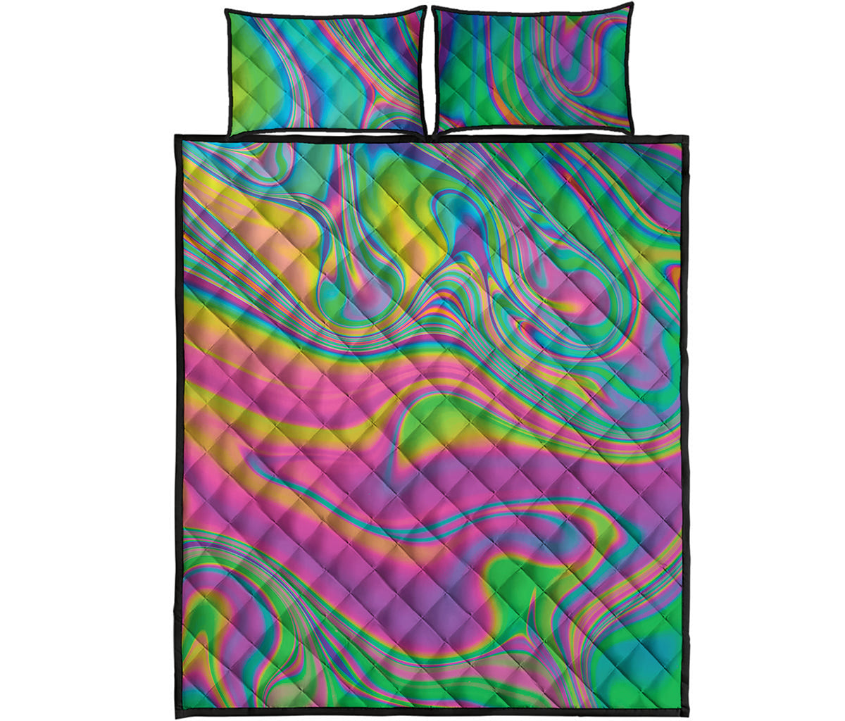 Psychedelic Soap Bubble Print Quilt Bed Set